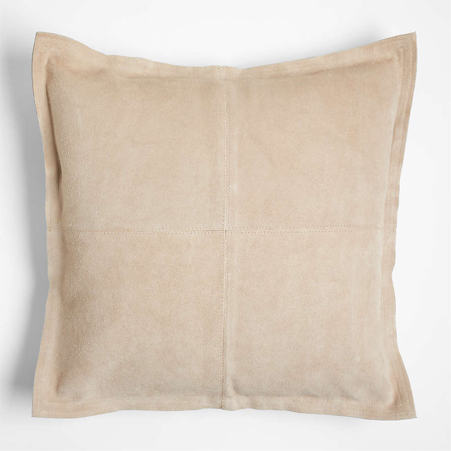 Hyde Pieced Suede 23"x23" Light Grey Throw Pillow Cover