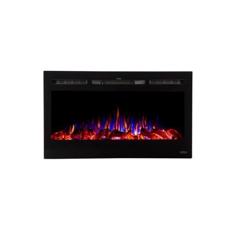 The Sideline 36 Inch Recessed Smart Electric Fireplace 80014