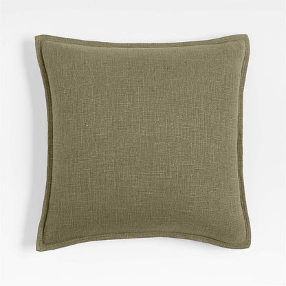 Sea Green Organic Laundered Linen 20''x20" Throw Pillow Cover