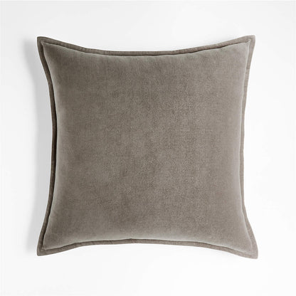 Quarry 20" Washed Organic Cotton Velvet Pillow Cover