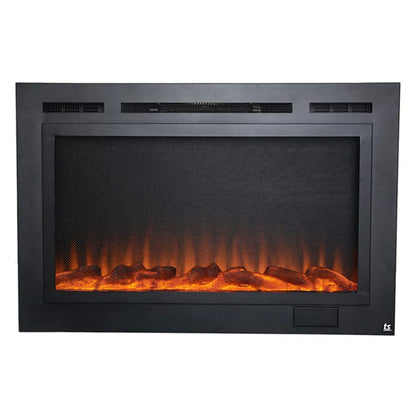 Forte Steel Mesh Screen Non Reflective 40 Inch Recessed Electric Fireplace 80048