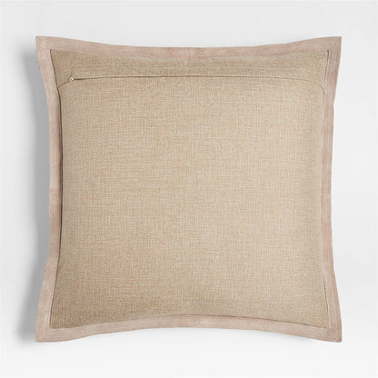 Hyde Pieced Suede 23"x23" Light Grey Throw Pillow Cover