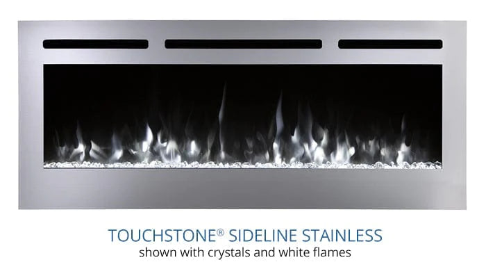 The Sideline Deluxe Stainless Steel 50 Inch Recessed Electric Fireplace 86273