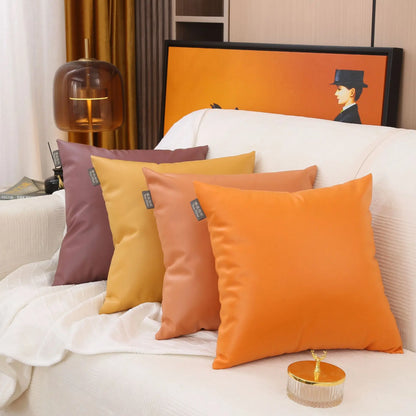 Embroidered Leather Pillowcase