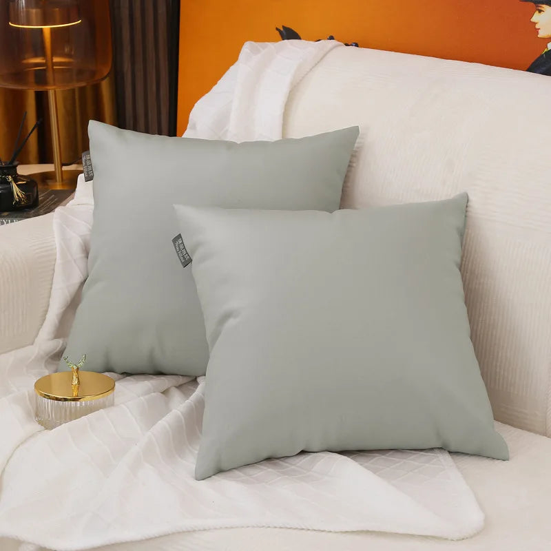 Embroidered Leather Pillowcase