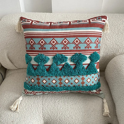 Tufted Linen Printed Sofa Pillowcase